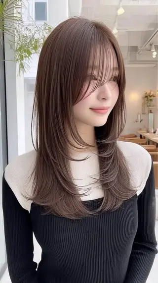 ロング カラー 🍒モテ暖色カラー × うる艶✧ ゆなのヘアスタイル