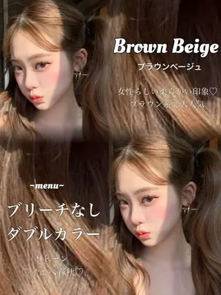 ロング カラー 盛れる顔周り✨韓国 レイヤーkanatoのヘアスタイル