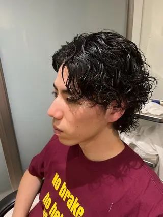 ミディアム パーマ メンズ 🔥坂本 リョウ🔥のヘアスタイル