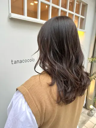セミロング カラー 草野ゆずき⌇縮毛矯正 ⌇Wカラー⌇レイヤーのヘアスタイル