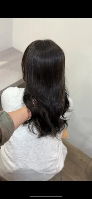 セミロング カラー ブリーチなしベージュ 特化 松村 茶屋町のヘアスタイル