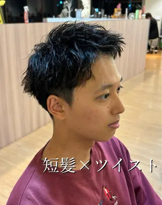 パーマ メンズ レイヤー/艶カラー 奥野恭平のヘアスタイル