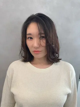 ショート 透明感カラー ボブ ミディアム 齊木勇人のヘアスタイル