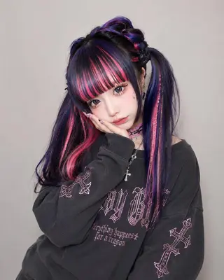 カラー ロング カラーとエクステ 🌟エクステのヘアスタイル