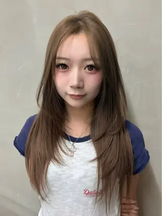 カラー nanami🏷🤎 ベージュのヘアスタイル