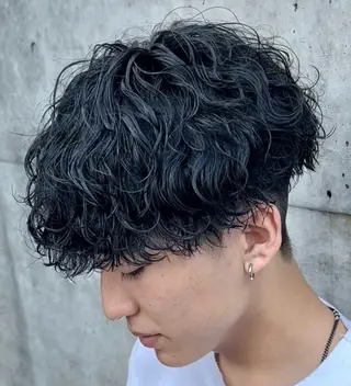 ミディアム パーマ ヘアアレンジ メンズ fifth 石川 凪のヘアスタイル