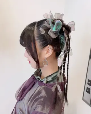ロング ヘアアレンジ 新宿三丁目アイドル ヘアメイクたでぬまのヘアスタイル