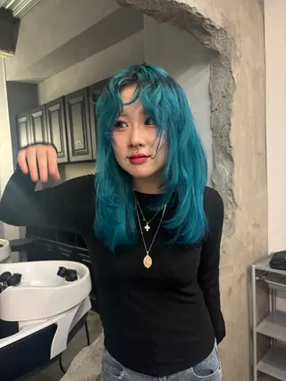 セミロング カラー デザインカラー /rioのヘアスタイル