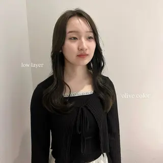 ミディアム カラー ブリーチなしWカラー ／レイヤー🎀マリノのヘアスタイル