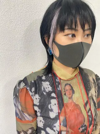 ショート カラー レイヤーウルフ エクステ磯部のヘアスタイル