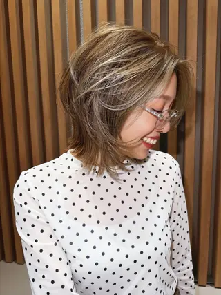 ショート カラー レイヤー|縮毛矯正 |韓国ボブ|岡田洸太のヘアスタイル