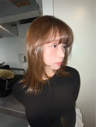 ミディアム カラー ナチュラルカラー🥨 Yui🤍のヘアスタイル
