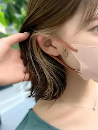 ミディアム カラー パーマ ヘアアレンジ メンズ キッズ ネイル マツエク・マツパ アイブロウ 似合せレイヤー/ 柔らか透明感カラーのヘアスタイル