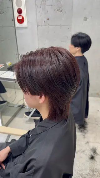 メンズ メンズ毛流れパーマ ブリーチSHIONのヘアスタイル