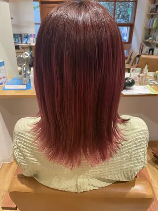 ミディアム カラー すやま もえのヘアスタイル