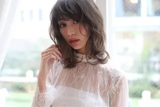 ミディアム カラー パーマ 髪質改善/韓国風 レイヤー/田村祐樹のヘアスタイル