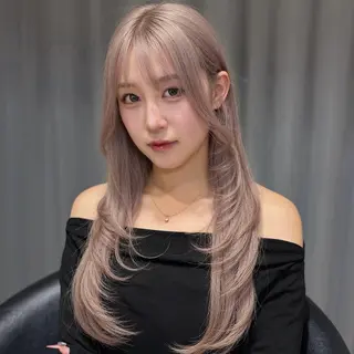 ロング ハイトーン/レイヤー reina🤍のヘアスタイル
