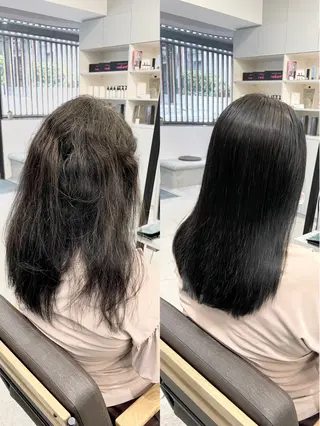 セミロング カラー パーマ 生艶髪&レイヤー🔔 渋谷お薦めNo.1✨のヘアスタイル