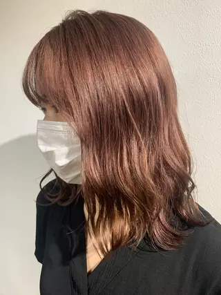 ミディアム ミルクティーベージュ ブリーチ 店長 清水のヘアスタイル