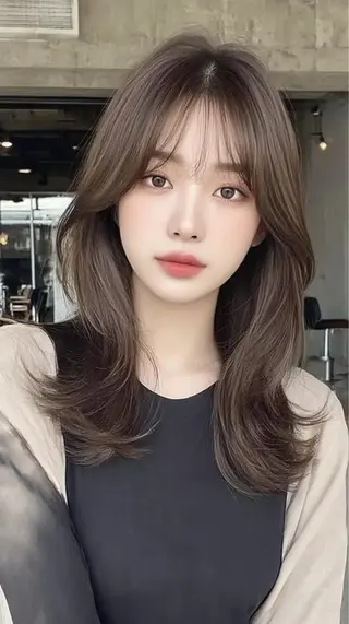 セミロング カラー 韓国×艶ハイトーンが かわいい✨️リオ🍒のヘアスタイル