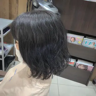 ミディアム パーマ ✨髪質改善矯正× ブリーチ✨YU-KIのヘアスタイル