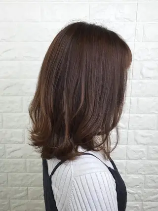 ミディアム カラー 髪質改善縮毛矯正 美容師✂️山崎竜二のヘアスタイル