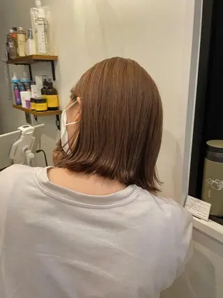 ミディアム カラー やまさきえりこ ニュアンスパーマのヘアスタイル