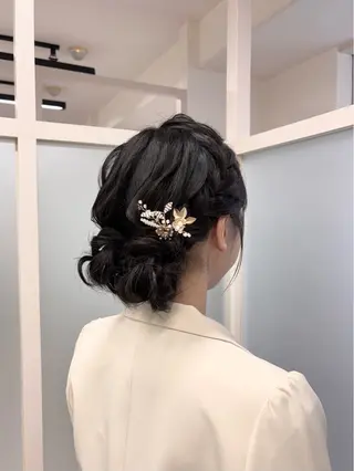 ミディアム ヘアアレンジ🪽🎀 艶カラー/天王寺のヘアスタイル