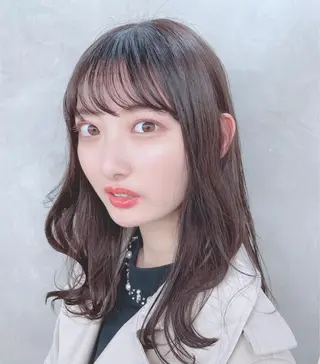 セミロング カラー パーマ ヘアアレンジ 【公式】amble luxe池袋東口🩷のヘアスタイル
