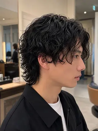 パーマ メンズ 宇梶 千愛のヘアスタイル