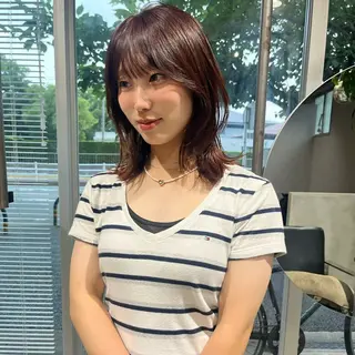 セミロング カラー qpula クプラのヘアスタイル