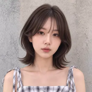 ミディアム カラー 💎小顔前髪＆髪質 改善カラー💎片桐のヘアスタイル