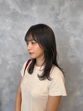 セミロング 艶髪カラー/髪質改善 細貝 舞利のヘアスタイル