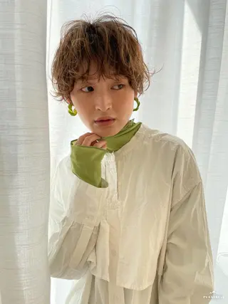 ショート カラー パーマ 店長福島成美/髪質 改善縮毛矯正/カラーのヘアスタイル