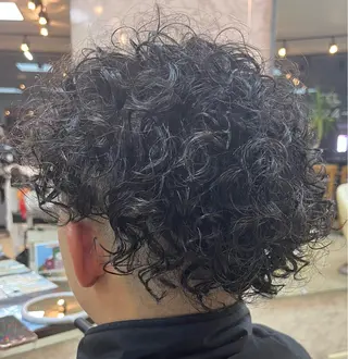 ミディアム パーマ メンズ 熊谷 拓海のヘアスタイル