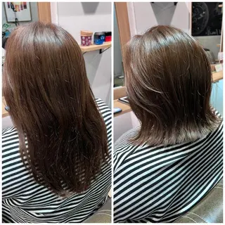 ミディアム カラー ツキダテ ユイのヘアスタイル