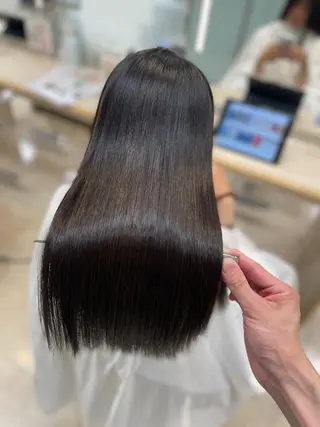ロング シャドウパーマ／骨格 矯正カット　トモキのヘアスタイル