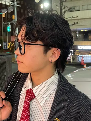 パーマ メンズ メンズカット パーマ[佐橋]のヘアスタイル