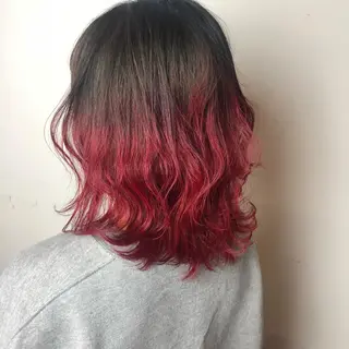 ミディアム カラー 髪質改善、エクステ 山口卓哉のヘアスタイル