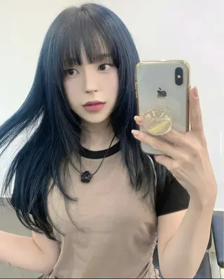ロング カラー パーマ ヘアアレンジ メンズ キッズ 上品＆韓国風 🥀海心🥀のヘアスタイル