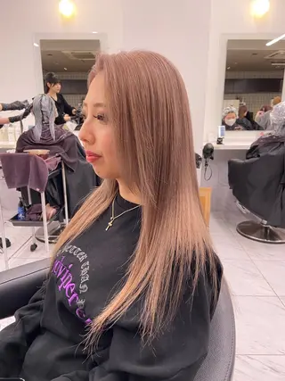 セミロング カラー ヘアアレンジ Over hair_ misakiのヘアスタイル