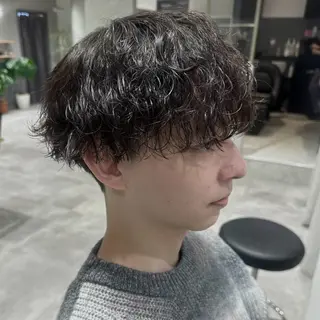 ショート パーマ メンズ Riku/メンズ/ クロスパーマ/ボブのヘアスタイル