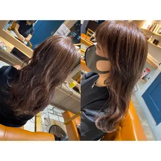 カラー 🩵盛れる顔周り/ 艶カラーemi🩵のヘアスタイル