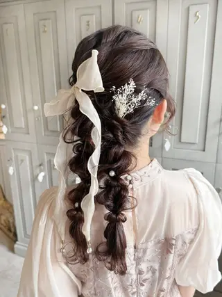 セミロング ヘアアレンジ 🫧札幌ブリーチなし 透明感カラーゆん🫧のヘアスタイル