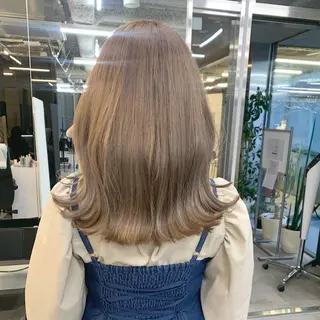 ミディアム カラー 透明感カラー✂︎ /縮毛矯正/YUKAのヘアスタイル