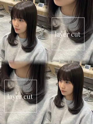 ミディアム カラー 似合わせカット 透明感カラー/中野のヘアスタイル