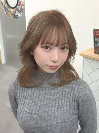ミディアム カラー レイヤーカット 千葉　遼のヘアスタイル
