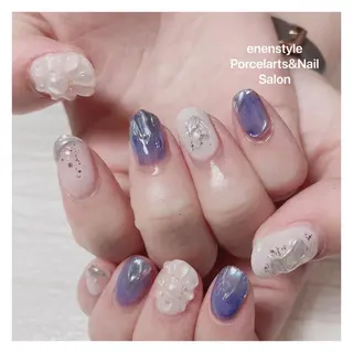 ミディアム ネイル 🐾enen style 🐾のネイルデザイン