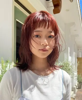 ミディアム 透け感color/ SUのヘアスタイル