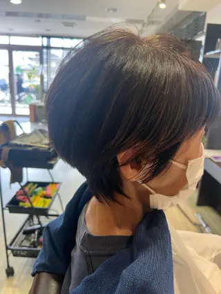 ショート 【南草津】髪質改善 ヘナカラー&縮毛矯正のヘアスタイル